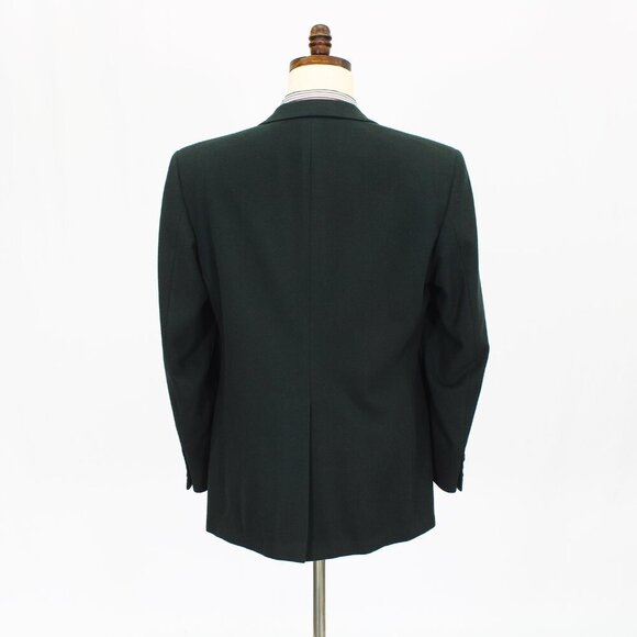 Vintage Burberry 40R Green Solid 2-Button Sport Coat Blazer Jacket P392 - Picture 7 of 11